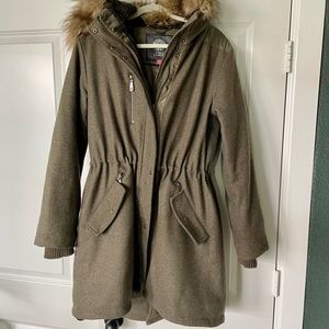 Vince Camuto Green Wool Blend Parka Coat